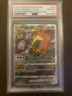 2022 Pokemon SWSH #262 FA Charizard Vstar PSA 10 - Image 1