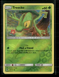 Treecko 20/214 Common Lost Thunder Pokemon Reverse Holo Near Mint - Image 1