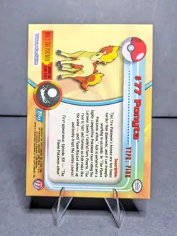 2000 Topps Pokemon TV Animation Edition Ponyta #77 Blue Topps Logo - Image 2
