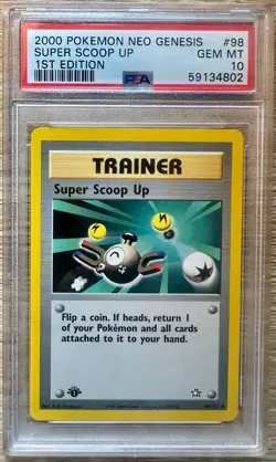 PSA 10 Gem Mint TCG Pokemon NG Super Scoop Up 1st Edition - Image 1