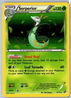 Pokemon: Black and White Serperior (6) #6/114 Holo - NM Holo Rare .VO5 - Image 1