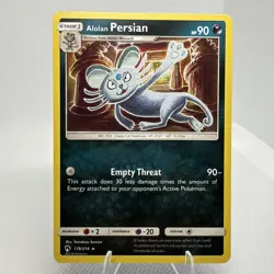 Alolan Persian 119/214 Rare SM - Lost Thunder Pokemon Card - Image 1