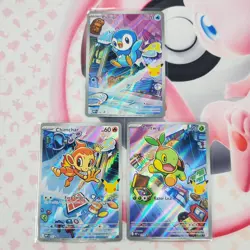 Piplup 042 + Chimchar 041 + Turtwig 040 - First Partner Pokemon Cards - #L297 - Image 1