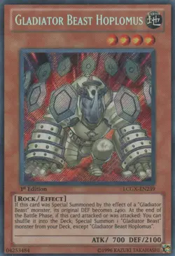 Yugioh! LP Gladiator Beast Hoplomus - LCGX-EN239 - Secret Rare - Unlimited Editi - Image 1