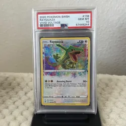 Pokemon Rayquaza Amazing Rare Card PSA 10 Vivid Voltage 138/185 English - Image 1