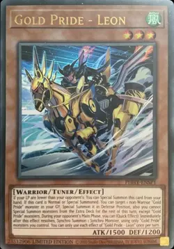 Yugioh! LP Gold Pride - Leon - PHHY-ENSP1 - Ultra Rare - Limited Edition Lightly - Image 1