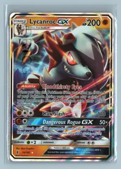 Pokemon Sun & Moon Guardians Rising 74/145 Lycanroc GX - Image 1