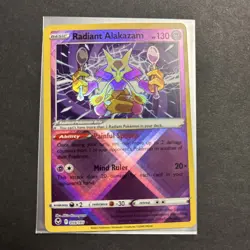 Pokemon Radiant Alakazam 059/195 Silver Tempest Radiant Rare NM - Image 1