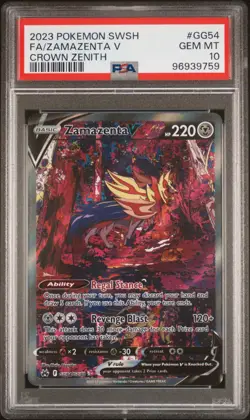 Fa/Zamazenta V Pokemon Sword And Shield Crown Zenith GG54 PSA 10 - Image 1