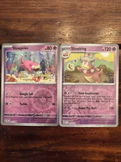 Pokemon TCG Slowpoke 057/142 & Slowking 058/142 Reverse Holo LOT! Stellar Crown - Image 1