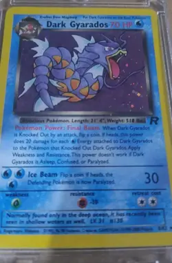 Pokemon Dark Gyarados 8/82 Team Rocket Holo Rare 70 HP English 2000 Himeno - Image 3