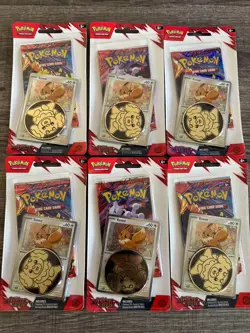 LOT of 6 PACKS! Pokemon Destined Rivals Single Pack Blister Eevee + Coin S108 - Image 1