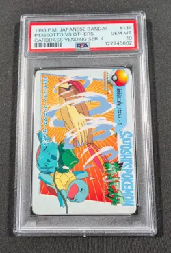 Pokemon Japanese Pidgeotto VS Others #139 PSA 10 GEM MINT Anime Carddass Serie 4 - Image 1