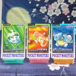 BANDAI Pokemon Carddass Bulbasaur Charmeleon Squirtle Prism set Japanese A-- - Image 1