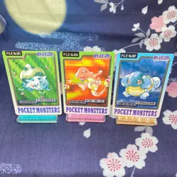 BANDAI Pokemon Carddass Bulbasaur Charmeleon Squirtle Prism set Japanese A-- - Image 5