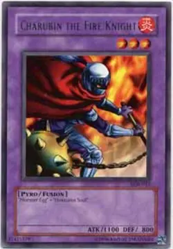 Yugioh! LP Charubin the Fire Knight - LOB-015 - Rare - Unlimited Edition Lightly - Image 1
