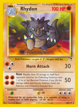 Pokemon - Rhydon 35/110 Legendary Collection - Reverse Holo Rare - MP - Image 4
