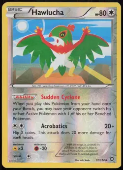 Hawlucha 97/114 LP Steam Siege Uncommon Reverse Holo Pokemon - Image 1