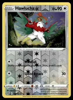 2020 POKEMON SWORD AND SHIELD REBEL CLASH REVERSE FOIL HAWLUCHA U #148 623 - Image 1
