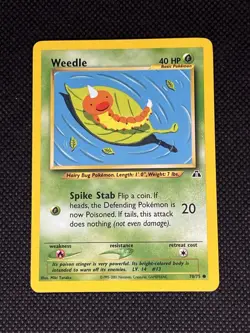 Pokemon Weedle Common Regular 70/75 Neo Discovery 2001 Basic 40 HP Spike Stab - Image 1