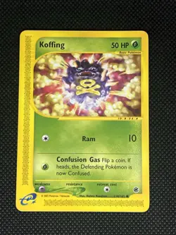 Pokemon Koffing Common Regular 114/165 Expedition Base Set 2002 50 HP - Image 1