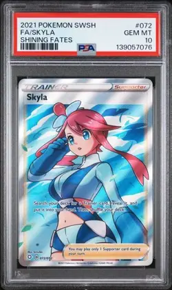 2021 POKEMON SWORD & SHIELD SHINING FATES #072 FULL ART/SKYLA PSA 10 - Image 1