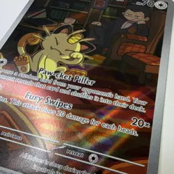 Pokemon Team Rocket's Meowth Illustration Rare Full Art Holo SV10 203/182 EN - Image 2