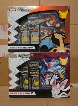Pokemon Celebrations Collection Lance's Charizard/Dark Sylveon V Box - Image 1