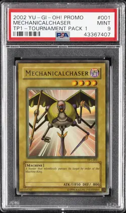 2002 YU-GI-OH! PROMO TP1-TOURNAMENT PACK 1 #001 MECHANICALCHASER PSA 9 - Image 1