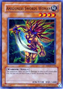Yugioh! LP Amazoness Swords Woman - DR1-EN116 - Super Rare - Unlimited Edition L - Image 1