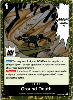 One_piece tcg #OP14-096 Ground Death Near Mint or Better The Azure Sea's Seven - Image 1