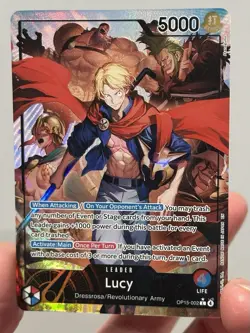One Piece OP15-002 Lucy Alt Art Leader Adventure on KAMI's Island NM - Image 1
