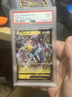 PSA 9(MC) Raikou V Brilliant Stars 048/172 Holo Pokemon Card B9 - Image 1