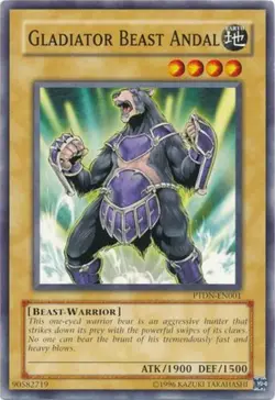 Yugioh! LP Gladiator Beast Andal - PTDN-EN001 - Common - Unlimited Edition Light - Image 1