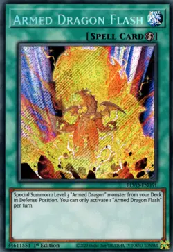 Yugioh! LP Armed Dragon Flash - BLVO-EN051 - Secret Rare - 1st Edition Lightly P - Image 1