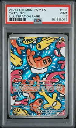 2024 POKEMON TWM EN-TWILIGHT MASQUERADE ILLUSTRATION RARE #186 TATSUGIRI PSA 9 - Image 1