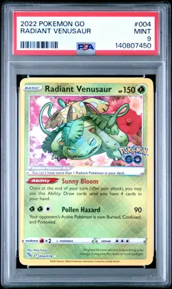2022 POKEMON GO #004 RADIANT VENUSAUR PSA 9 - Image 1