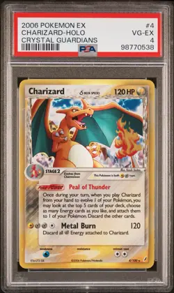 PSA 4 Charzard Delta Species 4/100 Crystal Guardians Holo Pokemon Slab EX - Image 1