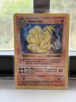 Ninetales - 12/102 - Pokemon Base Set Shadowless Holo Rare Card WOTC MP - Image 1