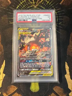 Pokemon Reshiram Charizard GX SM201 Promo Full Art PSA 5 - Image 1