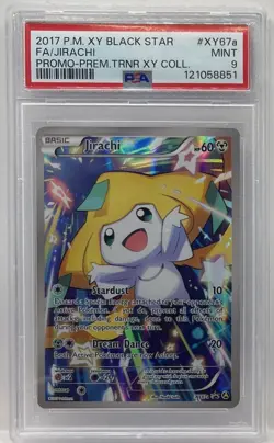 2017 Pokemon XY Black Star Promo Fa/Jirachi #XY67a PSA 9 MINT GRADED - Image 1