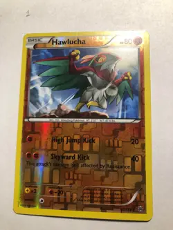 POKEMON BREAKTHROUGH HAWLUCHA 87/162 RARE REVERSE HOLO - Image 1