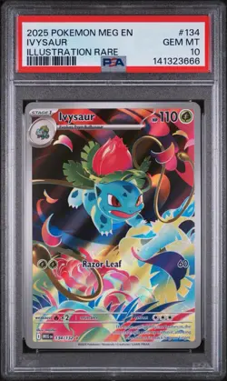 2025 POKEMON MEG EN-MEGA EVOLUTION ILLUSTRATION RARE #134 IVYSAUR PSA 10 - Image 1