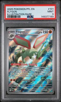 2025 POKEMON PFL EN-PHANTASMAL FLAMES ILLUSTRATION RARE #101 FLYGON PSA 9 - Image 1