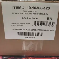 Sealed Case of 6x Mega Evolution Pokemon TCG Mega Charizard EX Tins X & Y - Image 2