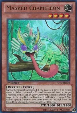 Yugioh! LP Masked Chameleon - JOTL-EN038 - Ultra Rare - Unlimited Edition Lightl - Image 1
