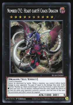 Number C92: Heart-eartH Chaos Dragon - BLAR-EN069 - Secret Rare - Yugioh - Image 1