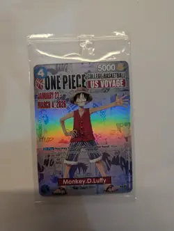 Bandai One Piece Monkey.D.Luffy P-055 US Voyage Promo Full Art Holo 5000 - Image 1