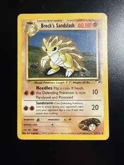 Brock’s Sandslash 23/132 Non Holo Rare Gym Heroes Pokemon Card - Image 1