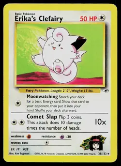 Pokemon Card Gym Heroes Erika's Clefairy 25/132 Unlimited Rare - Image 1